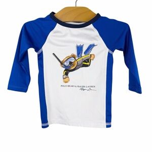 Polo Ralph Lauren Snorkel Polo Bear Long Sleeve Rash Guard Shirt 18 Months